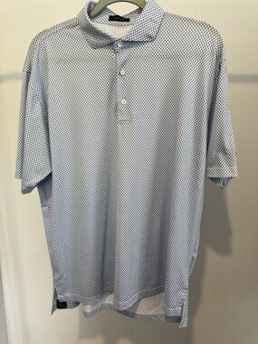 Turtleson Golf Polo Men's XL Blue Turtle Graphic Print Stretch